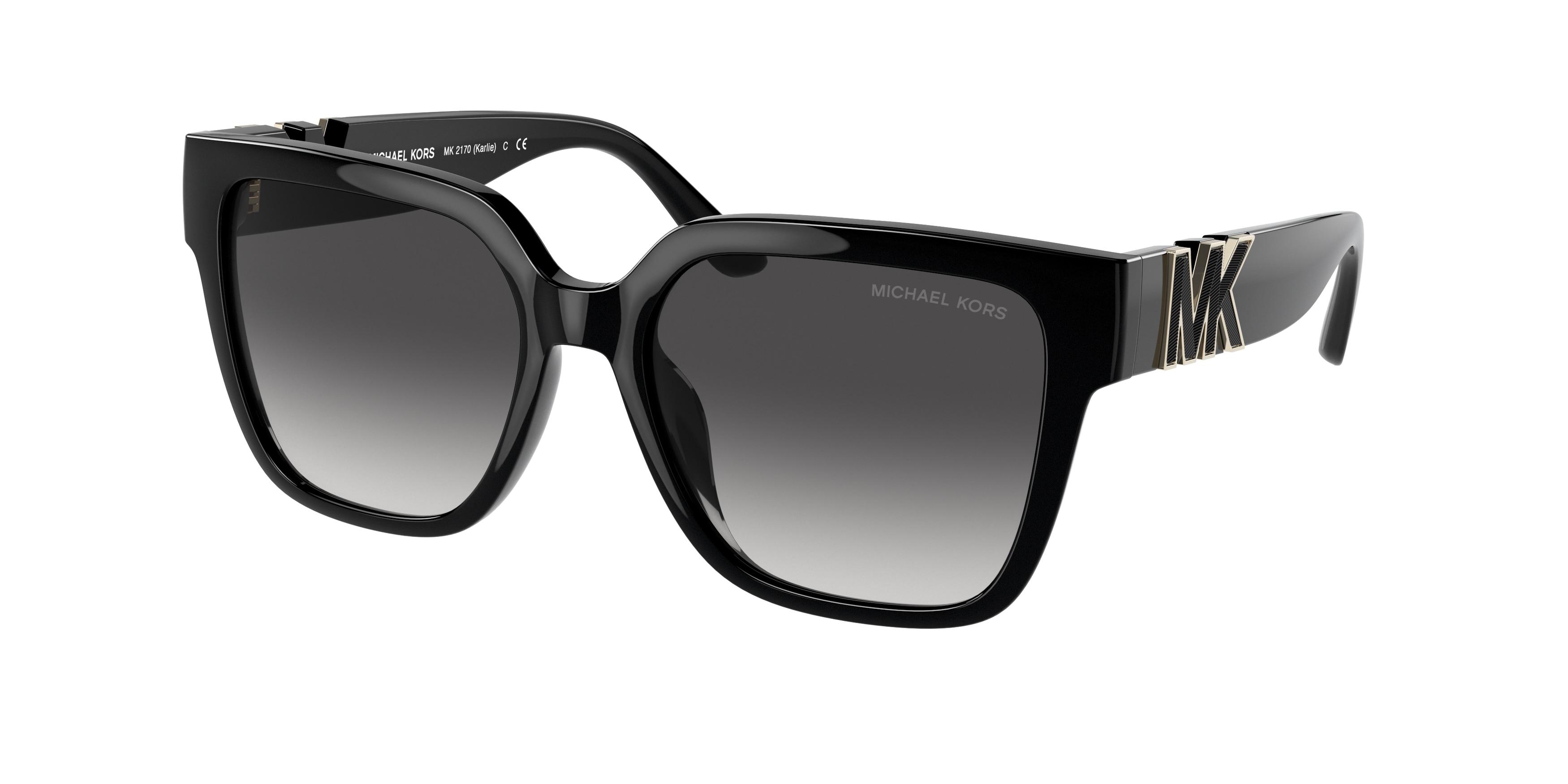 Michael Kors Damen MK2170U Karlie 30058G Sonnenbrillen Injiziert Schwarz Grau Quadratisch Normal Schattiert-image